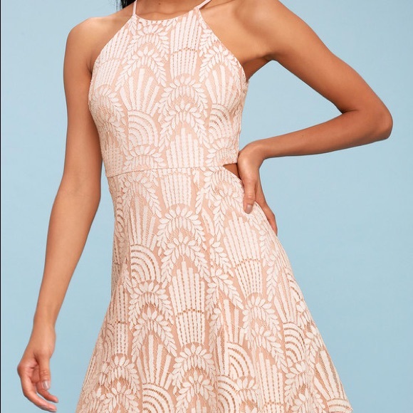 !HP! Lulus Casey Blush Skater Dress SzS - Picture 2 of 7